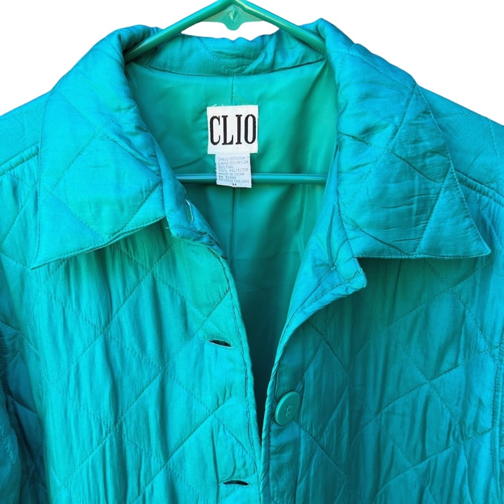 CLIO Silk Quilted Windbreaker Jacket Vintage πHost Pickπ - Picture 4 of 12